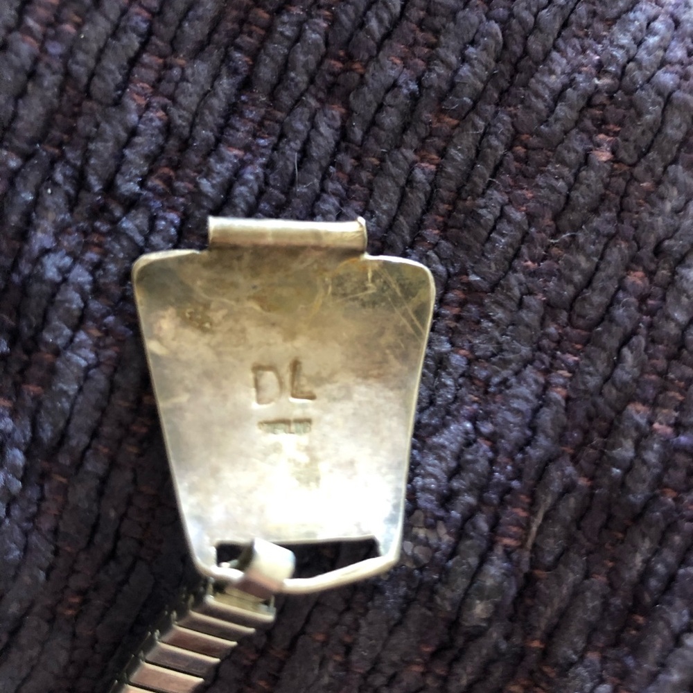 Vintage Zuni Sterling Silver Amber Turquoise MOP Watch Tips - Picture 5 of 7